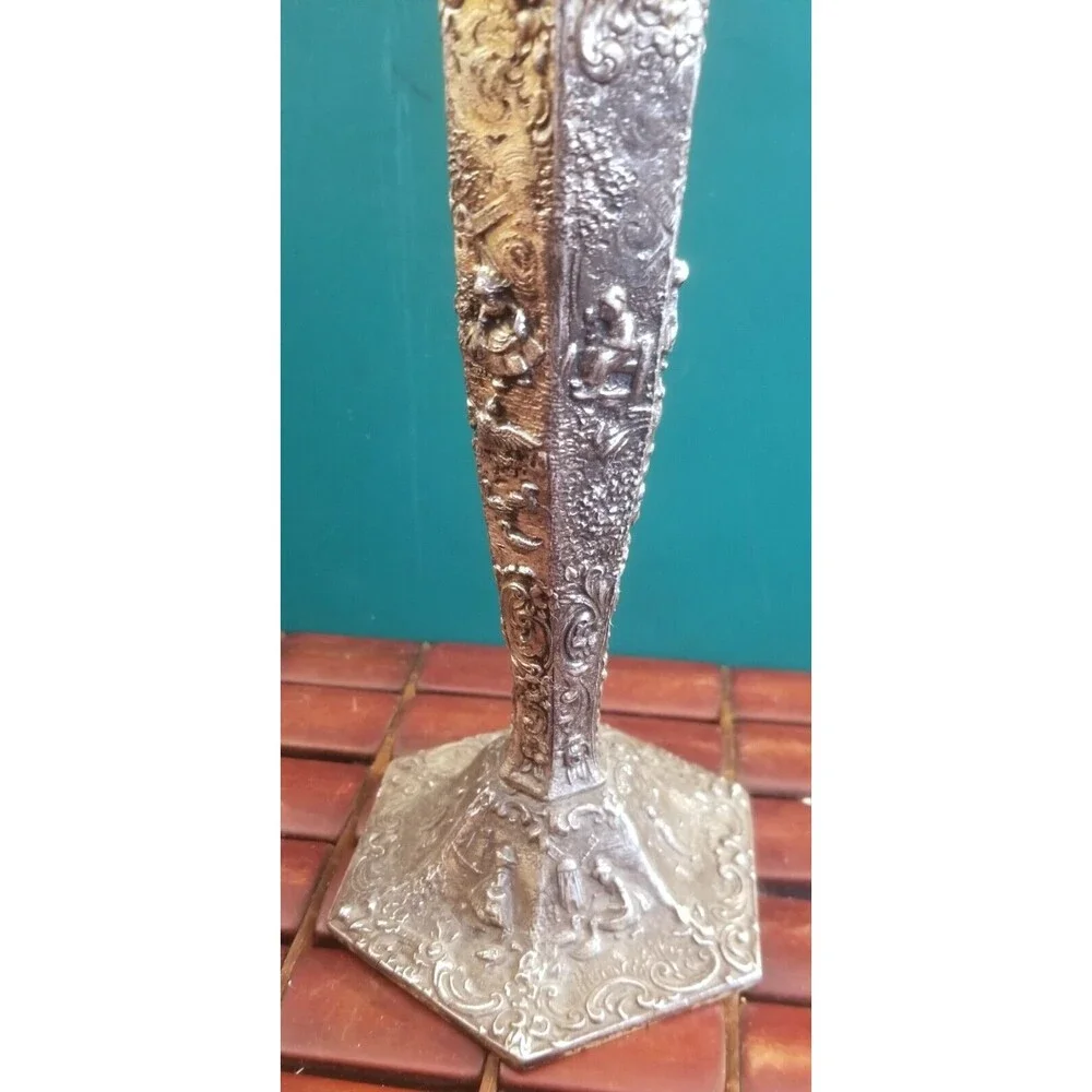 Vintage Weidlich Brothers Silverplate Dutch Windmills Candle Holder Candlestick